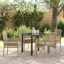 vidaXL Garten Essgruppe 5-tlg. Beige