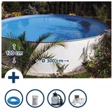 Planet Pool Stahlwandpool rund Brasilia Komplett-Set 0,6 mm 300 x 120 cm