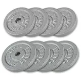 GORILLA SPORTS Hantelscheiben Set/Einzeln, 0,5kg-30kg Gewichte, 30/31mm, Gewichtsscheiben, Gusseisen silberfarben