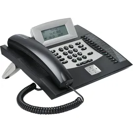 Auerswald COMfortel 1600 Systemtelefon, ISDN Headsetanschluss, Freisprechen, Touchscreen Beleuchtetes Display Schwarz,