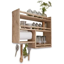 Loberon Wandregal Loré 40 x 10 x 60 cm Braun
