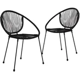vidaXL Gartenstuhl 2 St. 2 x 2 x 2 cm schwarz