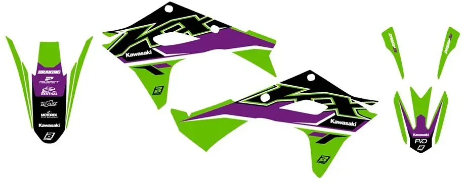Blackbird Racing Dream 5 Kawasaki Kx 250 25-26/kx 250 X 25-26 Aufkleber - Black / Blue / Green - One Size