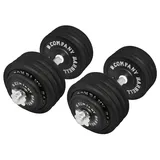 Bad Company Guss Kurzhantel-Set 95Kg (2 x Kurzhantelstange 45cm, 4x2,5 und 16x5Kg Hantelscheiben) Hantelset
