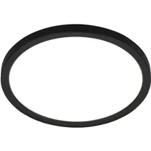 Briloner - LED Deckenlampe mit indirektem Licht, flach, neutralweißes Licht, Lampe, Deckenleuchte, Wohnzimmerlampe, LED Panel, Küchenlampe, Deckenbeleuchtung, 24x3 cm, Schwarz