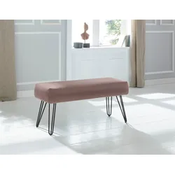 Sitzbank EXXPO - SOFA FASHION "Doppio", pink (powder pink), B:104cm H:50cm T:40cm, 100% Polyester, Sitzbänke, Essbank Sitzbank, Frei im Raum stellbar