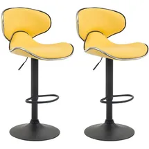 CLP Barhocker Las Vegas 2er Set höhenverstellbar Kunstleder 2 x Gelb/Schwarz