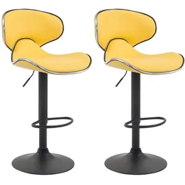 CLP Barhocker Las Vegas 2er Set höhenverstellbar Kunstleder 2 x Gelb/Schwarz