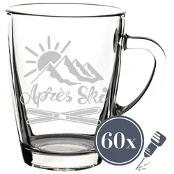 Glasbecher Kaffeebecher 300 ml - Après Ski - 60 Stück