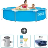 Intex Intex-Schwimmbecken mit rundem Rahmen – 244 x 51 cm – Blau – im Lieferumfang enthalten Accessoire CB74