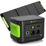 SOLARCUBE Tragbare Powerstation | 448Wh MaxAkku | LiFePO4-Batterie | bis zu 1000W Spitzenleistung | mit 1x Solarpanel faltbar 200W | Balkonkraftwerk | Solargenerator & Stromspeicher