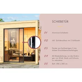 Karibu Miramar inkl. 9 kW Bio-Kombiofen + int. Steuerung + Dachkranz
