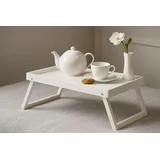 XL Tablett-Tisch Sofa Tablett mit Griff Holz Betttablett Frühstücktablett (Schwarz)