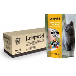Leopold Fleischpastete mit Huhn für Katzen 24x100g