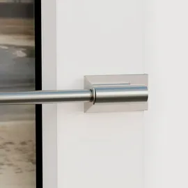 INDEKO Scheibenstange INDEKO "Twist" Gr. 2, silber (edelstahlfarben), Ø:9mm, Gardinenstangen, stufenlos verstellbare Klemmstange bzw. Spannstange