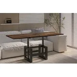 Endo-Moebel Couchtisch Couchtisch Lili - ausziehbar 110-170cm und höhenverstellbar Doppellift, Metall, Couch- & Esstisch, Funktionstisch, modern Design, umwandelbar braun