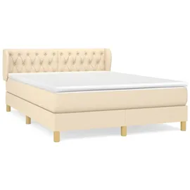 vidaXL Boxspringbett 140 x 200 cm Creme