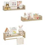 Woltu Kinderregal 3-tlg. 50 x 15 x 14 cm Kiefer massiv beige