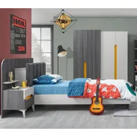 xlmoebel Kinderbett 90 x 190 cm Holz grau
