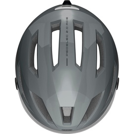 ABUS Pedelec 2.0 ACE - Fahrradhelm mit Rücklicht, Visier, Regenhaube, Ohrenschutz - für Damen und Herren - Grau, Größe S​