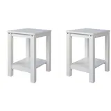 Homestyle4u Nachttisch, Weiß Holz, 30x47x32 cm, Schlafzimmer, Nachttische