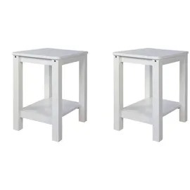 Homestyle4u Nachttisch, Weiß Holz 30x47x32 cm, Schlafzimmer, Nachttische
