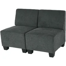 Mendler Couch Stoff 2-Sitzer Grau