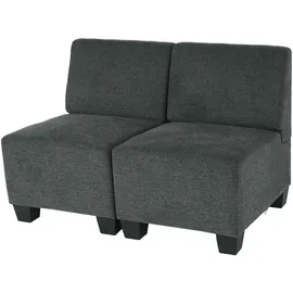 Mendler Couch Stoff 2-Sitzer Grau