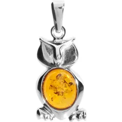 Ketten-Anhänger OSTSEE-SCHMUCK "Ostsee-Schmuck Anhänger Eule Anhänger Eule", weiß, Schmuckanhänger, Damen, 28 x 12mm, Silber 925 (Sterlingsilber), 2.5 g