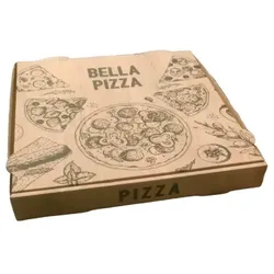 100 Pizzakartons Pizzaboxen aus Pappkarton 40x40x4cm Bella Pizza „FRANCIA“ Braun