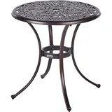 Beliani Gartentisch Ø 68 x 70 cm Braun