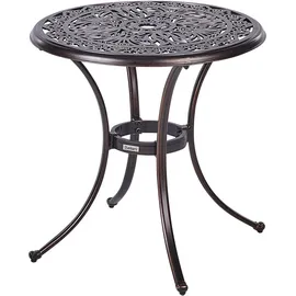 Beliani Gartentisch Ø 68 x 70 cm Braun