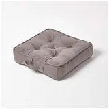 Homescapes - Rajput Bodenkissen aus Baumwolle, 40 x 40 X 10 cm grau