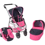 Bayer Chic 2000 Bayer Chic 2000-640-84 Puppenwagen Emotion All In 2.0-3in1 Puppenwagen-Set bestehend aus Babywanne, Sportsitz und Autositz, Konfetti, pink