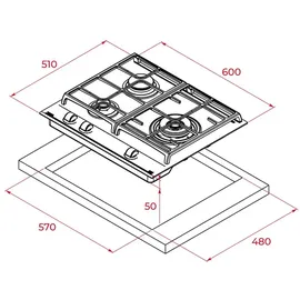 Teka Gzc 63310 Gasherd 60 Cm - Black