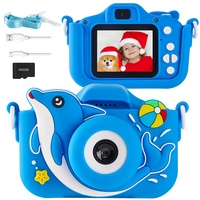 Kinderkamera, POSO Kinder Kamera mit 32GB SD-Karte, 1080P HD Digitalkamera für Kinder, 2,0"-Bildschirm Fotoapparat für Jungen und Mädchen Kinder Kamera Jungen ab 4, Weihnachtsspielzeug für 4-10 Jahre