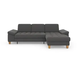sit&more Ecksofa SIT & MORE "Westham L-Form", grau, B:275cm H:88cm T:172cm, 90% Polyester 10% Polyamid, Sofas, Ecksofa, mit Recamiere, mit oder ohne Bettfunktion, Bettkasten, Füße Eiche