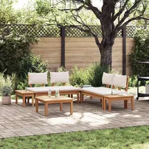 vidaXL Gartenlounge-Set 3-tlg. braun/creme