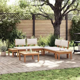 vidaXL Gartenlounge-Set 3-tlg. braun/creme