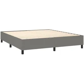 vidaXL Boxspringbett mit Matratze & LED Dunkelgrau 180x200 cm Stoff