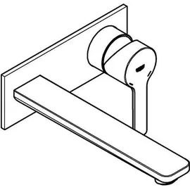 Grohe Lineare 2-Loch-Waschtischbatterie Hard Graphite