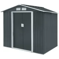 HATTORO Gerätehaus, Grau, Metall, 127x185x213 cm, Aufbewahrung & Schutzhüllen,