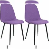 deluke Esszimmerstuhl RAZON Stoff Lila 2er Set