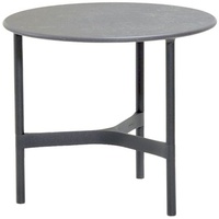 Kaffeetisch Twist rund - Farbe und Tischplatte im unteren Bereich wählbar, Gestell Aluminium oder Teak.