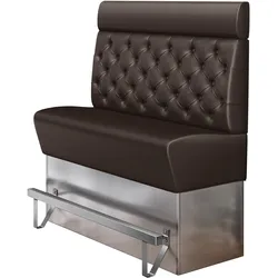 Gastro Hochbank | Braun | B:H 100 x 158 cm | Chesterfield | Leder | Bistro Hochbank, Thekenbank