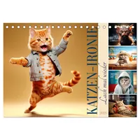 Calvendo KATZEN-IRONIE Lach mal wieder (Tischkalender 2026 DIN A5