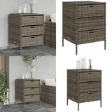 Gartenschrank Grau 55x59x80 cm Poly Rattan - Outdoor-Schrank - Gartenschrank - Stauraum - Gartenorganisation - Polyrattan - Home & Living