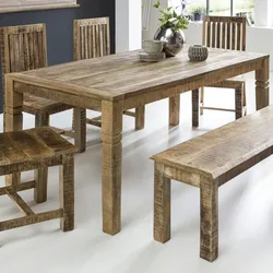 WOHNLING Esstisch WL5.078 120 x 70cm Esszimmertisch Massiv Holz Tisch Küchentisch
