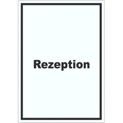 Rezeption Aufkleber mit Text Anmeldung Eingang hochkant A0 (841x1189mm)