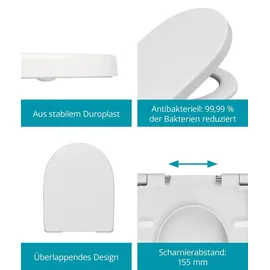 Calmwaters WC-Sitz D-Form Absenkautomatik Weiß